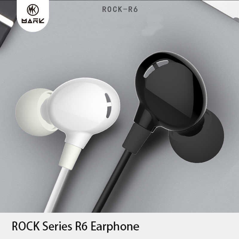 Yüksek Kalite Ses ve Bass Performanslı Kulaklık (Rock R6 3.5mm Mp3 Stereo Kulaklık) Beyaz