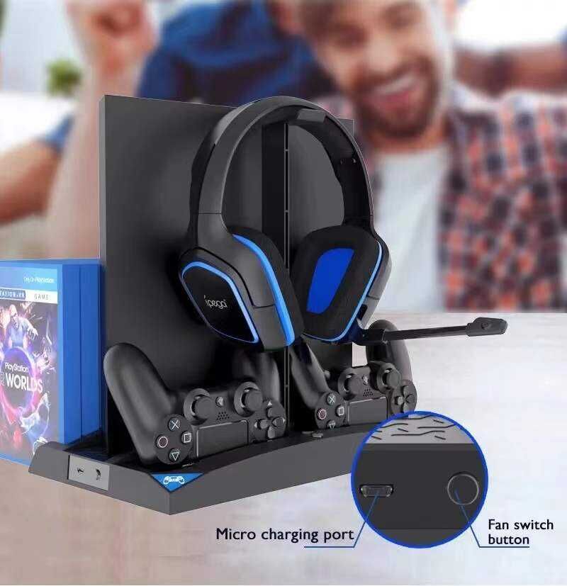 Playstation 4 Şarj İstasyonu ve Kulaklık Standı (iPega PG-P4009) Siyah