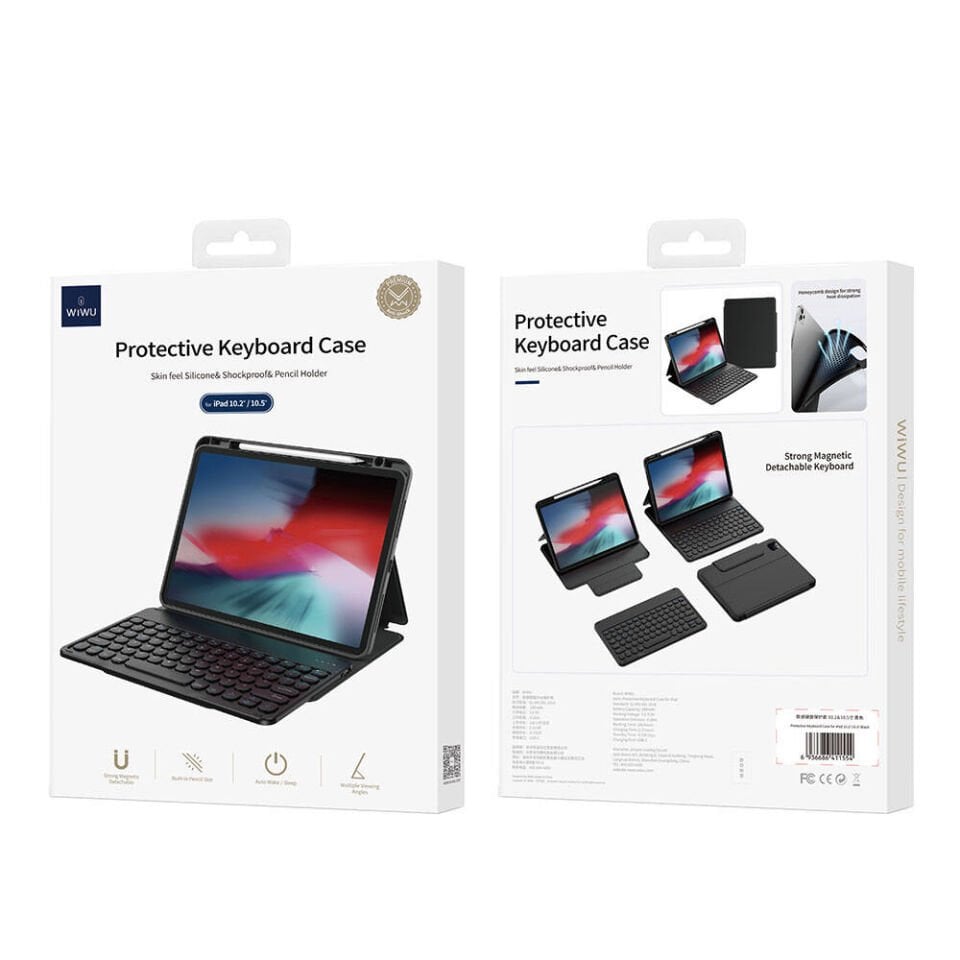 Apple iPad Air 11 2024 Wiwu Protective Gizli Kalem Bölmeli Klavyeli Kılıf