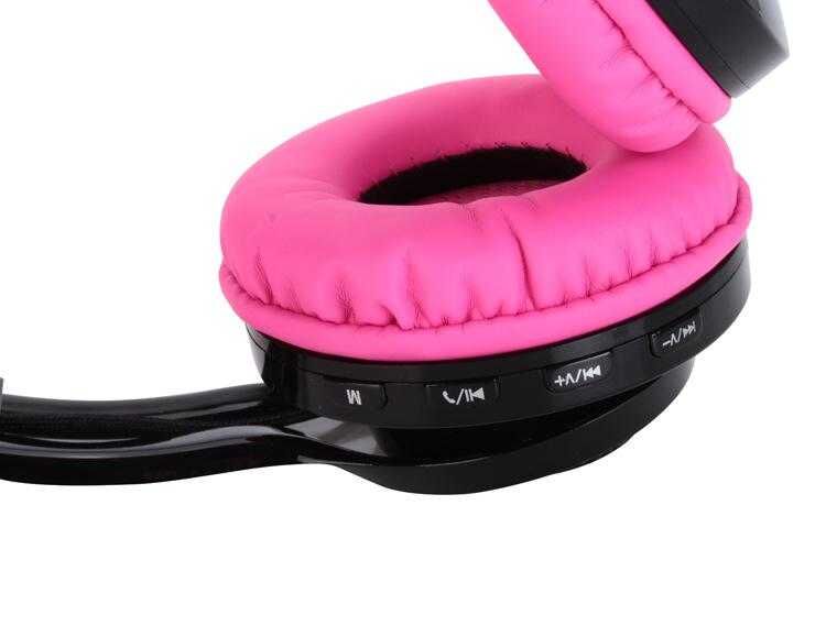 Hafif ve Portatif Kolayca Katlanıp Taşınabilir Dizayn (BT-005 Bluetooth Kulaklık) Pembe