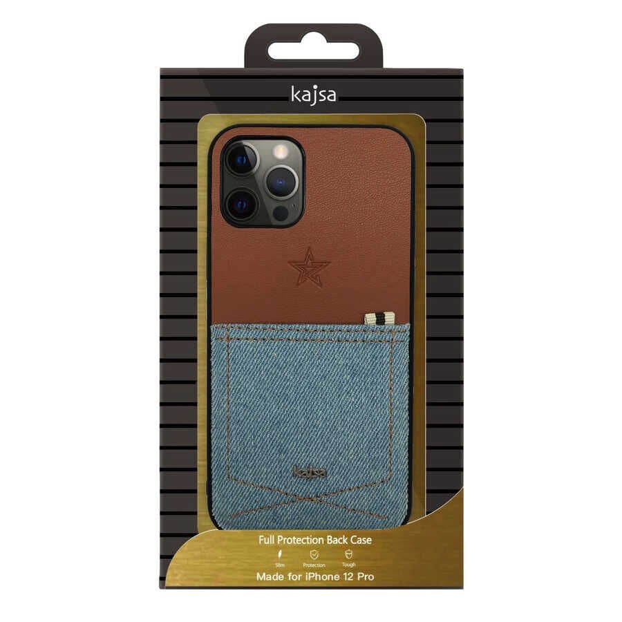 Apple iPhone 12 Kılıf Kajsa Denim Kapak