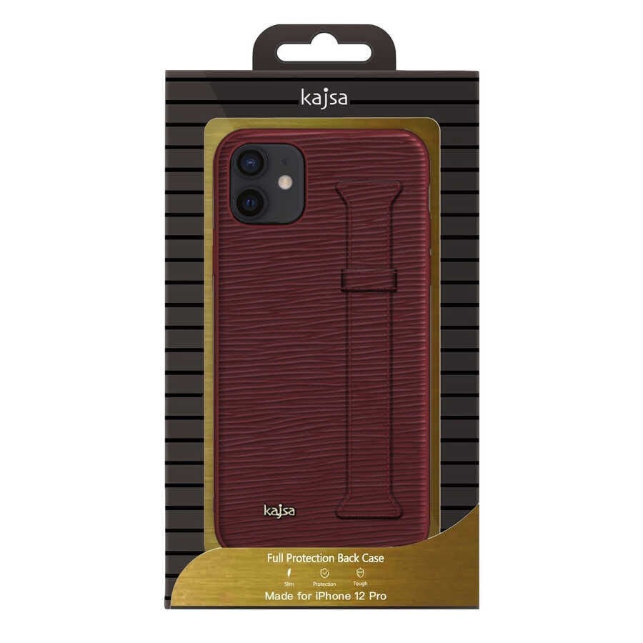 Apple iPhone 12 Kılıf Kajsa Wave Pattern Handstrap Kapak