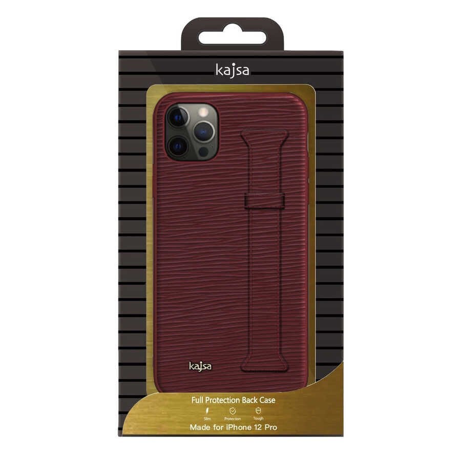 Apple iPhone 12 Pro Kılıf Kajsa Wave Pattern Handstrap Kapak