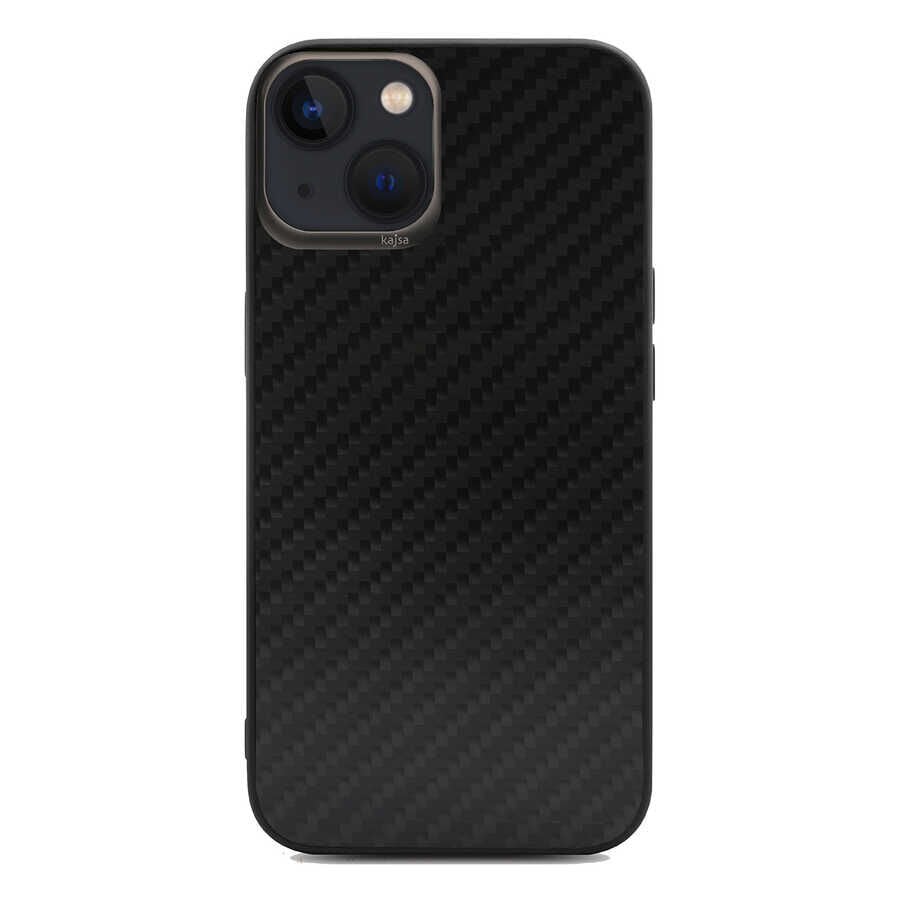 Apple iPhone 13 Kılıf Kajsa Carbon Fiber Collection Arka Kapak