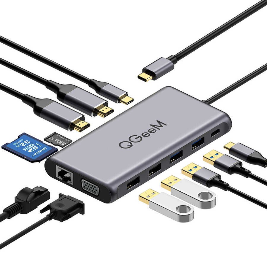 Qgeem QG-UH12-V 12 in 1 Usb Hub