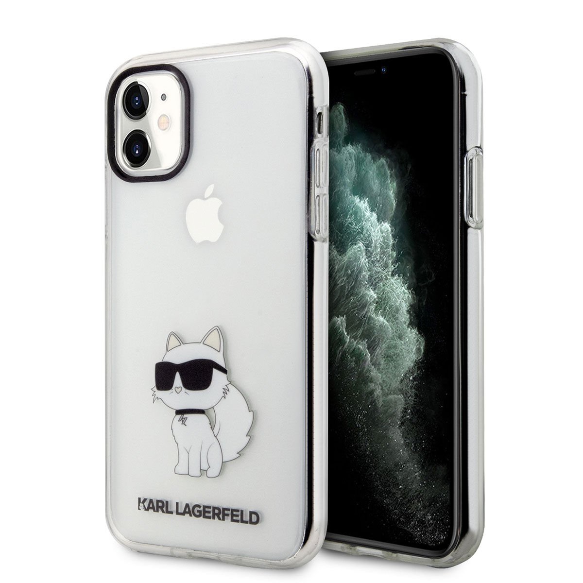 Apple iPhone 11 Kılıf Karl Lagerfeld Transparan Choupette Dizayn Kapak