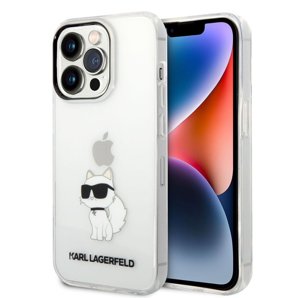 Apple iPhone 14 Pro Kılıf Karl Lagerfeld Transparan Choupette Dizayn Kapak