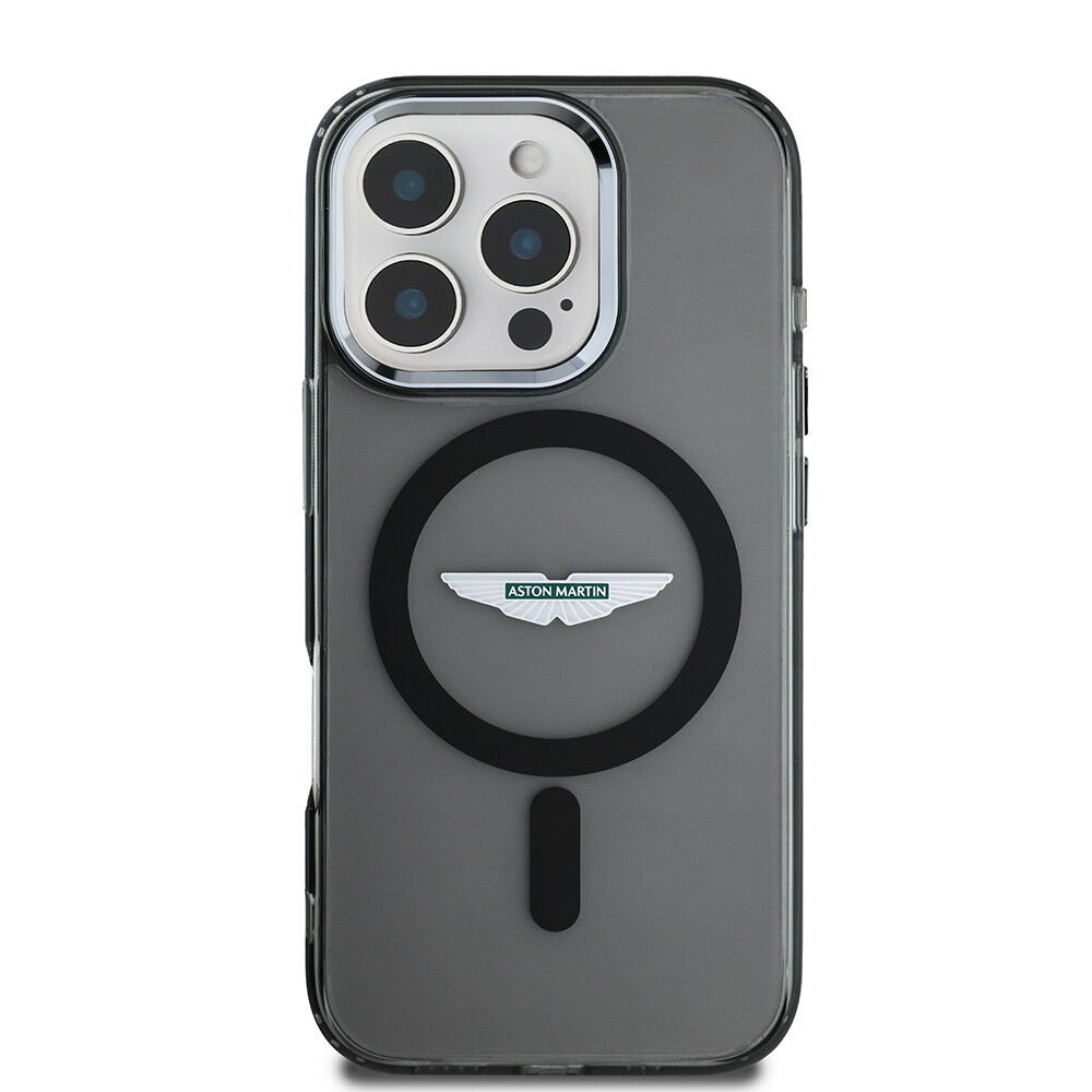Apple iPhone 16 Pro Max Kılıf Aston Martin Orjinal Lisanslı Magsafe Şarj Özellikli IML Baskı Logolu Buzlu Kapak