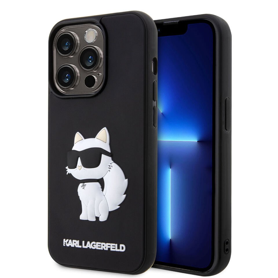 Apple iPhone 14 Pro Kılıf Karl Lagerfeld 3D Rubber Choupette Dizayn Kapak