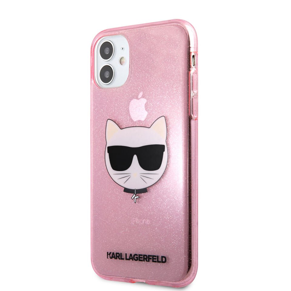 Apple iPhone 11 Kılıf Karl Lagerfeld Transparan Choupette Head Dizayn Kapak