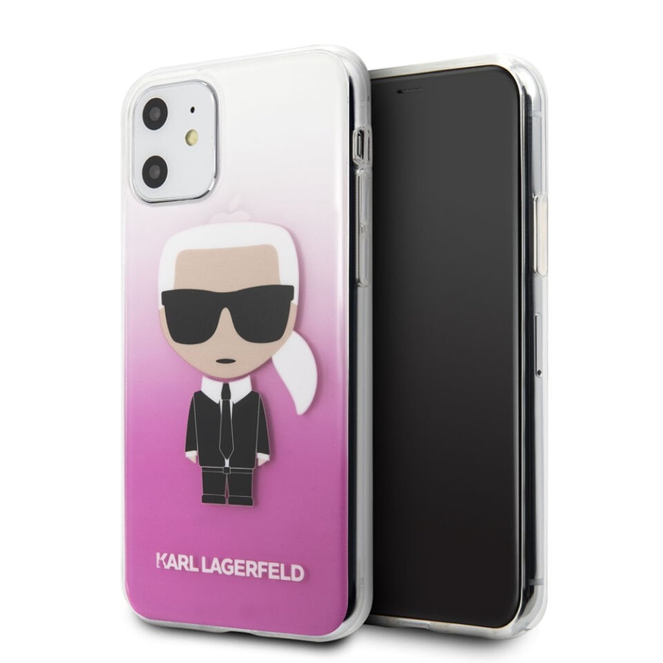 Apple iPhone 11 Kılıf Karl Lagerfeld Yarı Transparan Karl Dizayn Kapak