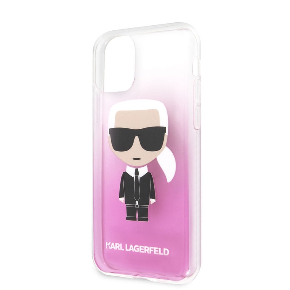 Apple iPhone 11 Kılıf Karl Lagerfeld Yarı Transparan Karl Dizayn Kapak