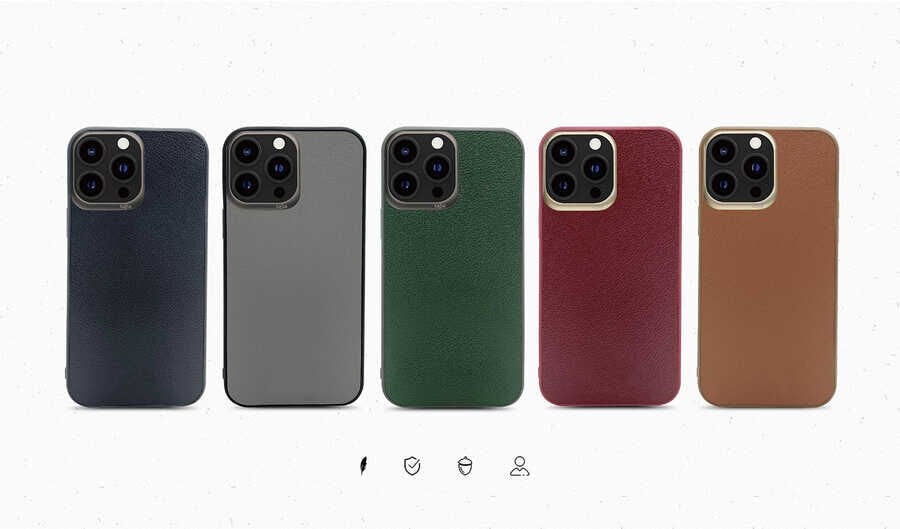 Apple iPhone 13 Kılıf ​Kajsa Luxe Collection Hakiki Deri Kapak