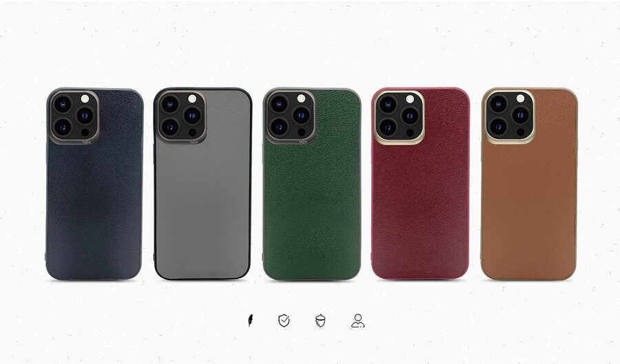 Apple iPhone 13 Pro Max Kılıf ​Kajsa Luxe Collection Hakiki Deri Kapak