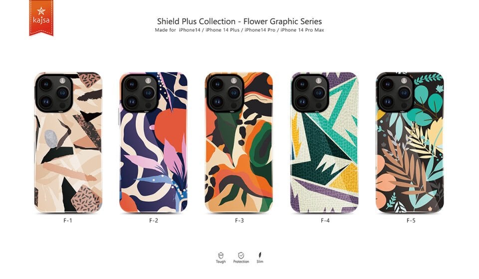 Apple iPhone 14 Pro Kılıf HD Desenli Kajsa Shield Plus Flower Graphic Serisi Kapak